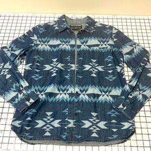 NEW Dakine M Jean / Aztec / Flannel Style long Sleeve button up / vintage